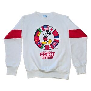 Vintage 1982 Disney World Epcot Center Raglan Sweatshirt Sz Small USA Made 80s